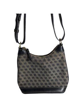 Vintage Dooney Bourke Monogram Logo Canvas Leather Shoulder Crossbody Bag Y2K